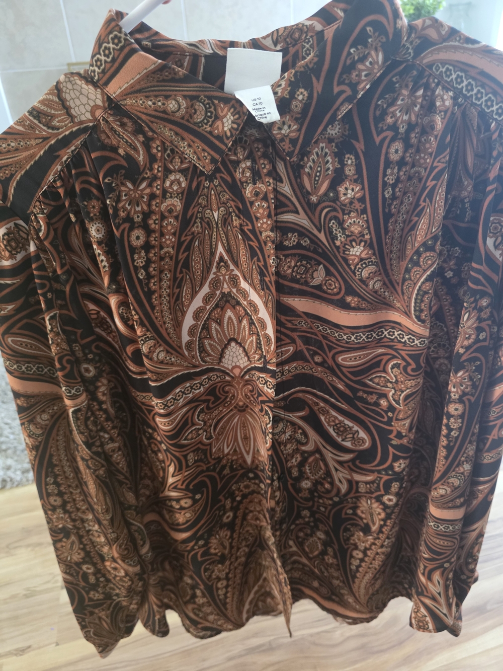 H&M Brown Paisley Midi Skirt